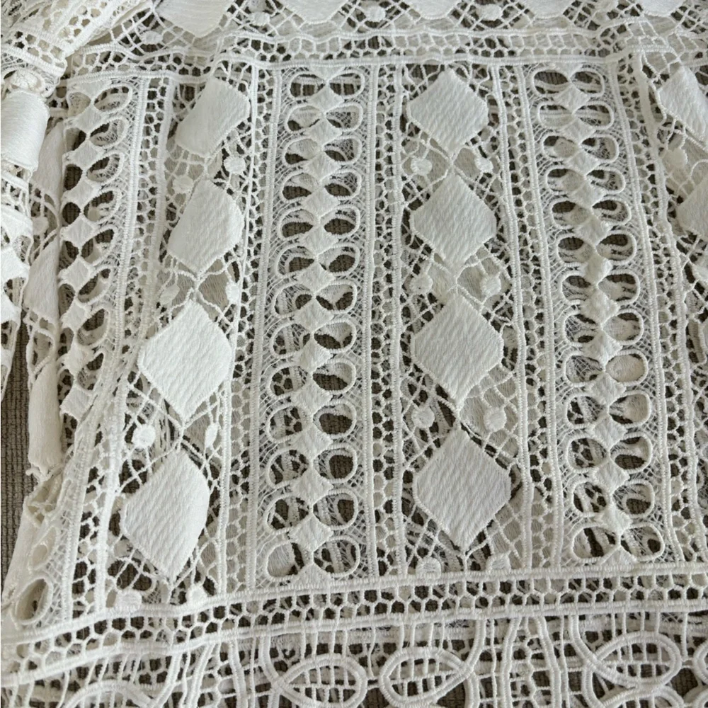 Ellison White Embellished 3/4 Sleeve Blouse - Picture 2 of 4